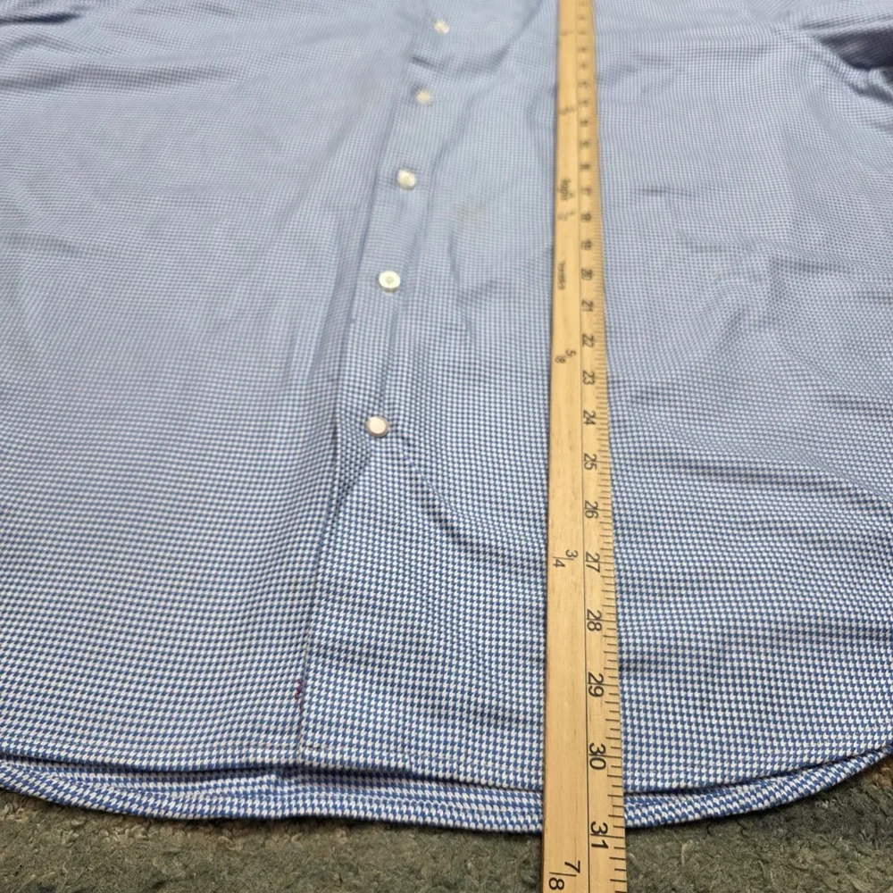 Robert Graham 17.5 44 XL Blue Geometric Button Down Shirt 100% Cotton Flip Cuff